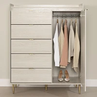 Commode à porte 5 Tiroirs - Hype Chêne Hivernal