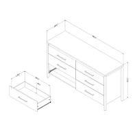 6-Drawer Double Dresser - Gravity Rubbed Black
