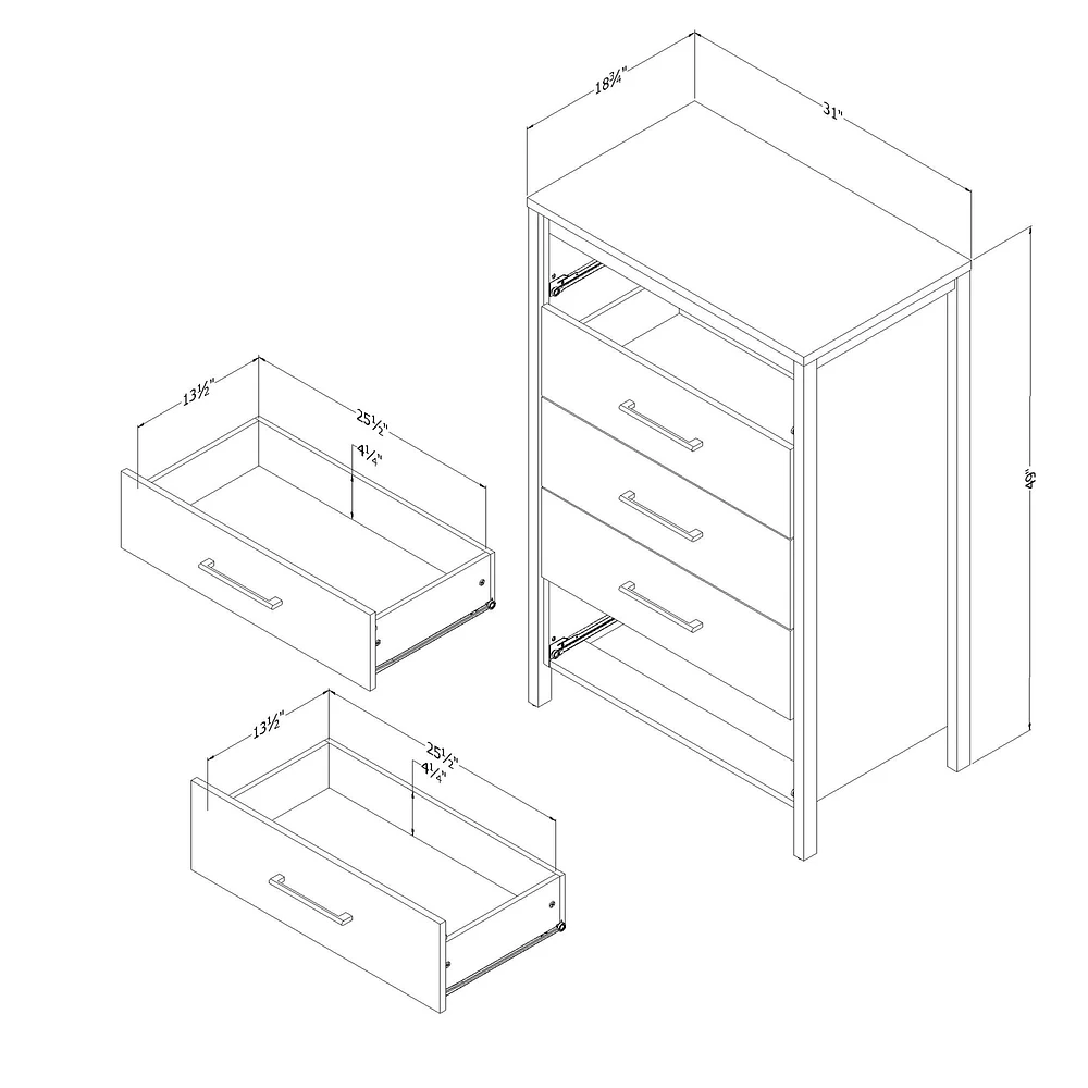 5-Drawer Chest - Gravity Rubbed Black