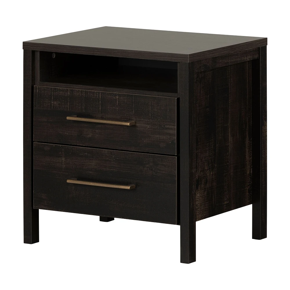 2-Drawer Nightstand - Gravity Rubbed Black