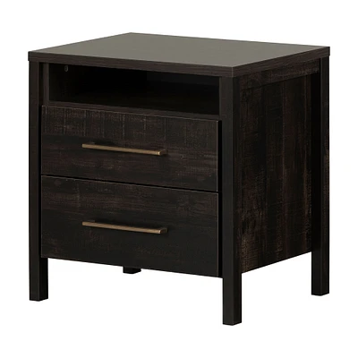 2-Drawer Nightstand - Gravity Rubbed Black