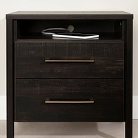 2-Drawer Nightstand - Gravity Rubbed Black