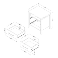 2-Drawer Nightstand - Gravity Rubbed Black