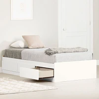 Lit Simple Matelot 3 Tiroirs Munich - Blanc Solide