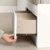 Lit Simple Matelot 3 Tiroirs Munich - Blanc Solide