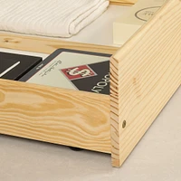 Solid Wood Daybed with Storage Drawers - Sweedi Natural Wood