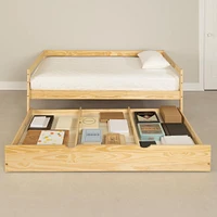 Solid Wood Daybed with Trundle Bed - Sweedi Natural Wood