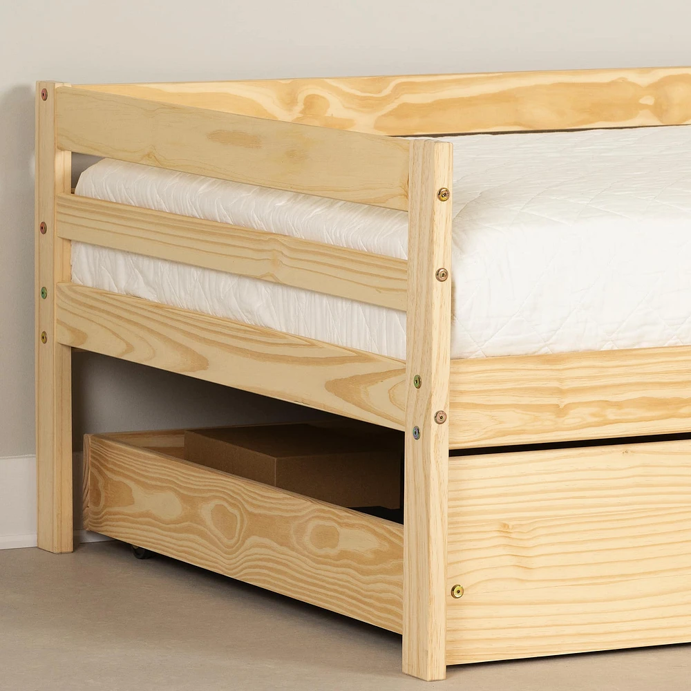 Solid Wood Daybed with Trundle Bed - Sweedi Natural Wood