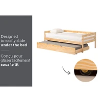 Solid Wood Daybed with Trundle Bed - Sweedi Natural Wood