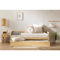 Solid Wood Daybed with Trundle Bed - Sweedi Natural Wood