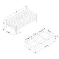 Solid Wood Daybed with Trundle Bed - Sweedi Natural Wood