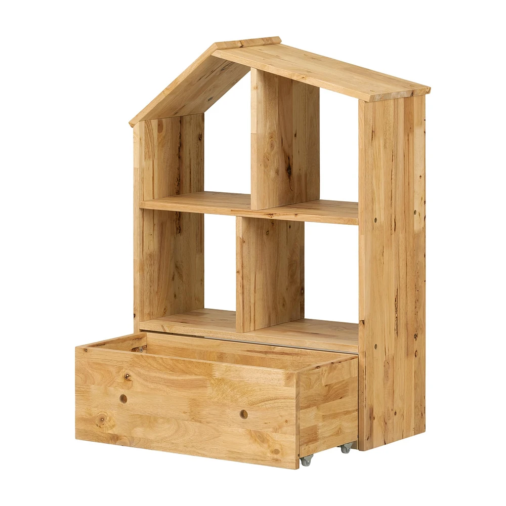 Bibliothèque avec bac de rangement - Sweedi Bois naturel