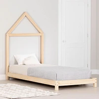 Twin Bed with House Bed Frame Headboard - Sweedi Natural