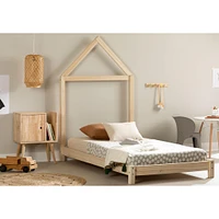 Twin Bed with House Bed Frame Headboard - Sweedi Natural