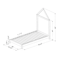 Twin Bed with House Bed Frame Headboard - Sweedi Natural