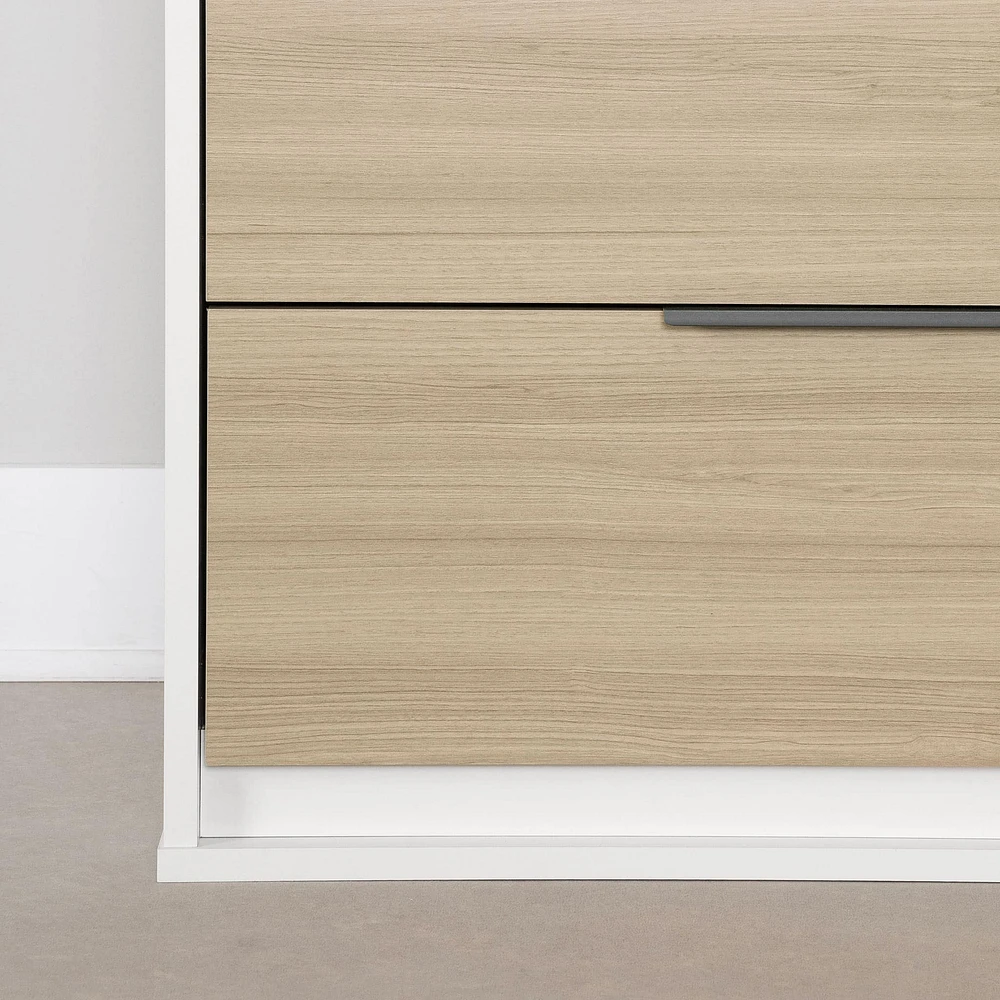 6-Drawer Double Dresser - Hourra Soft Elm and White