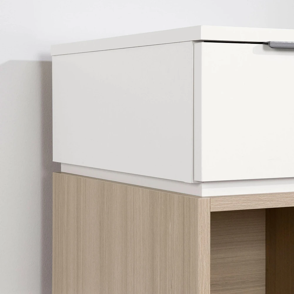 Table de Nuit - Hourra Orme naturel et Blanc