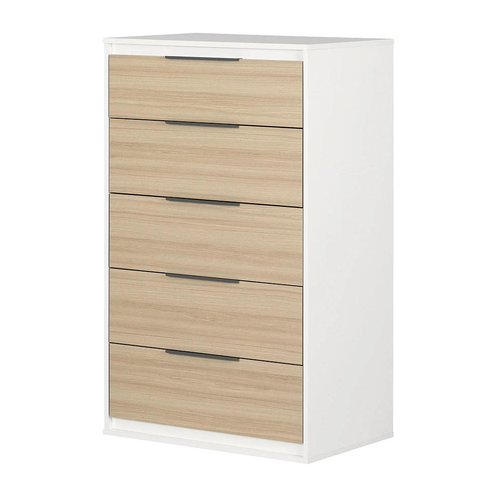 5-Drawer Chest - Hourra Soft Elm and White