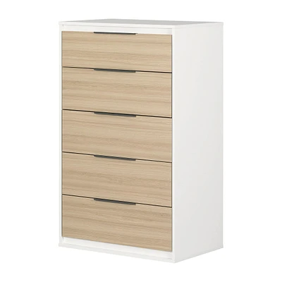 5-Drawer Chest - Hourra Soft Elm and White