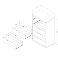 5-Drawer Chest - Hourra Soft Elm and White