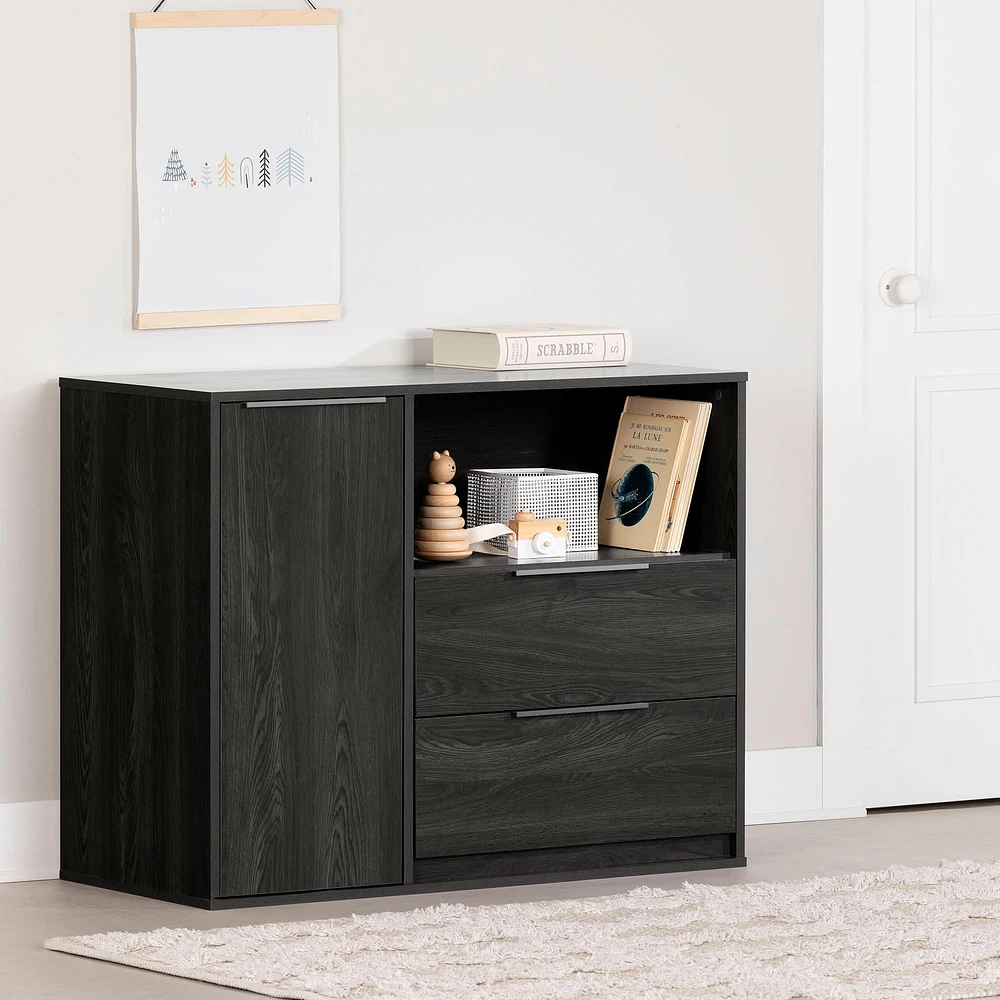 Door Chest with 2 Drawers - Hourra Gray Oak