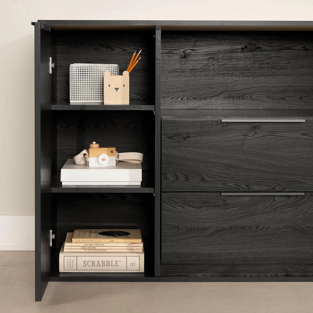 Door Chest with 2 Drawers - Hourra Gray Oak