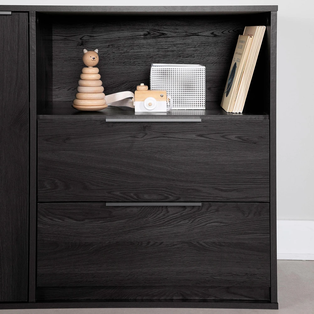 Door Chest with 2 Drawers - Hourra Gray Oak