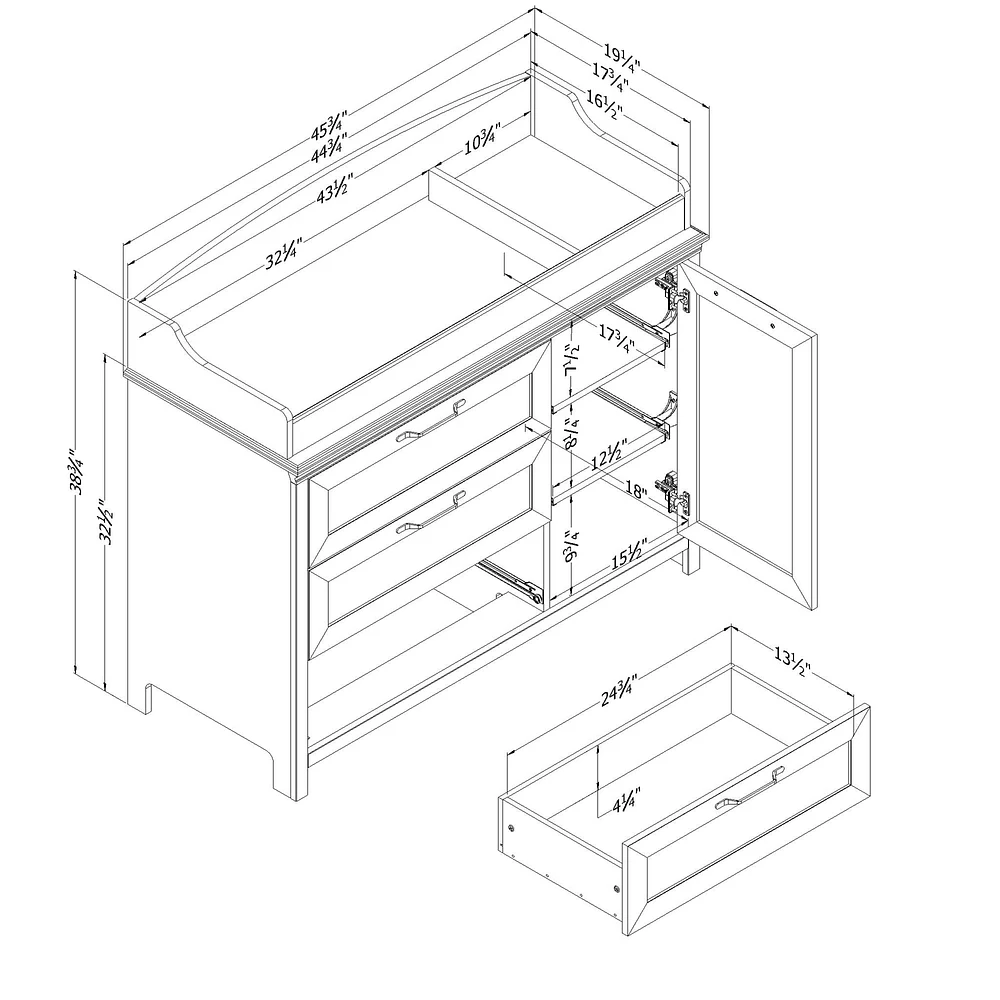 Changing Table - Daisie Pure White