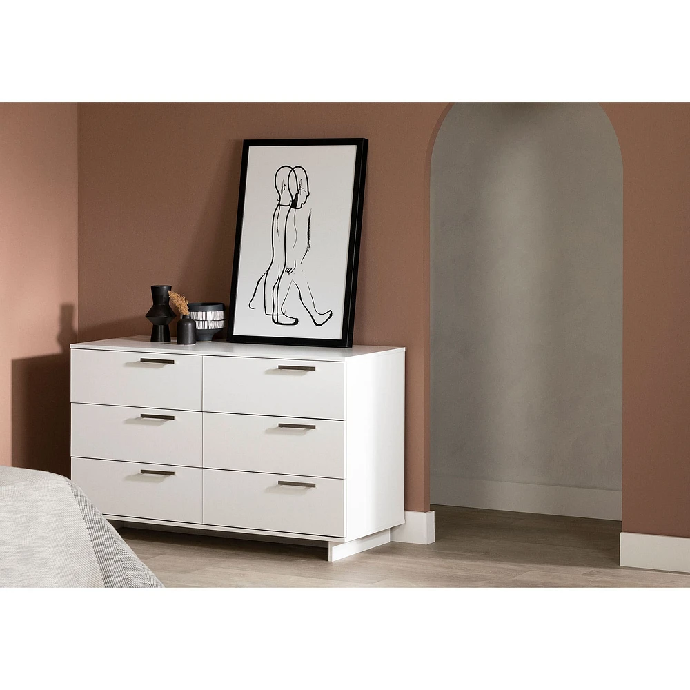 6-Drawer Double Dresser - Cavalleri Pure White