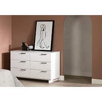 6-Drawer Double Dresser - Cavalleri Pure White