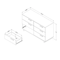 6-Drawer Double Dresser - Cavalleri Pure White