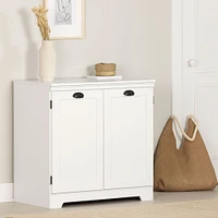 Armoire de rangement avec 2 portes - Farnel Blanc solide