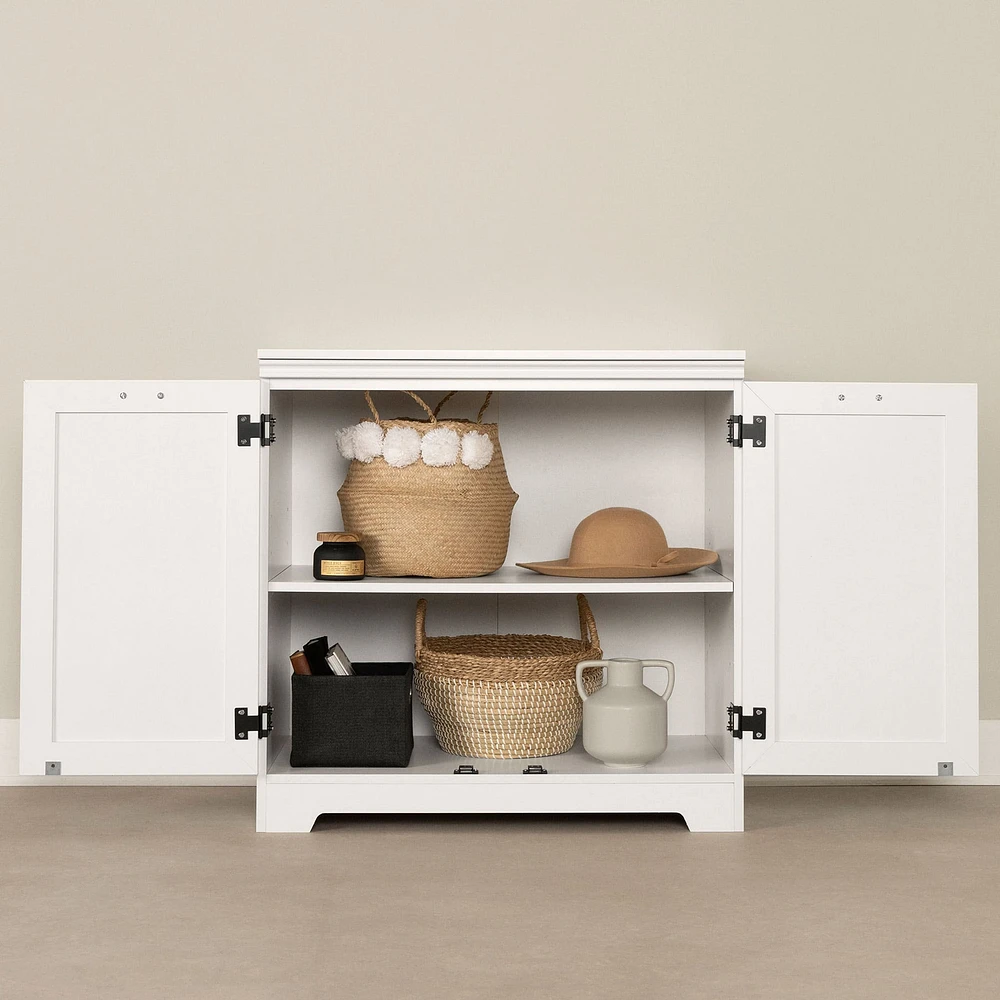 Armoire de rangement avec 2 portes - Farnel Blanc solide