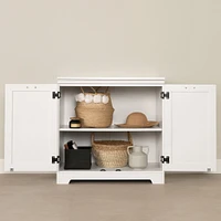 Armoire de rangement avec 2 portes - Farnel Blanc solide
