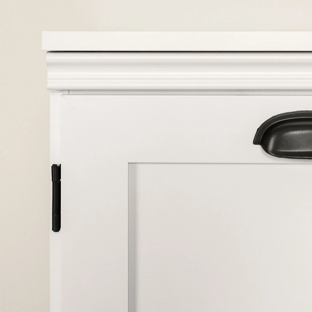Armoire de rangement avec 2 portes - Farnel Blanc solide