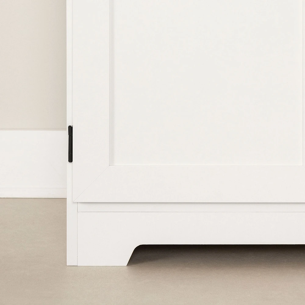 Armoire de rangement avec 2 portes - Farnel Blanc solide