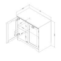 Armoire de rangement avec 2 portes - Farnel Blanc solide