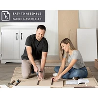 Armoire de rangement avec 2 portes - Farnel Blanc solide