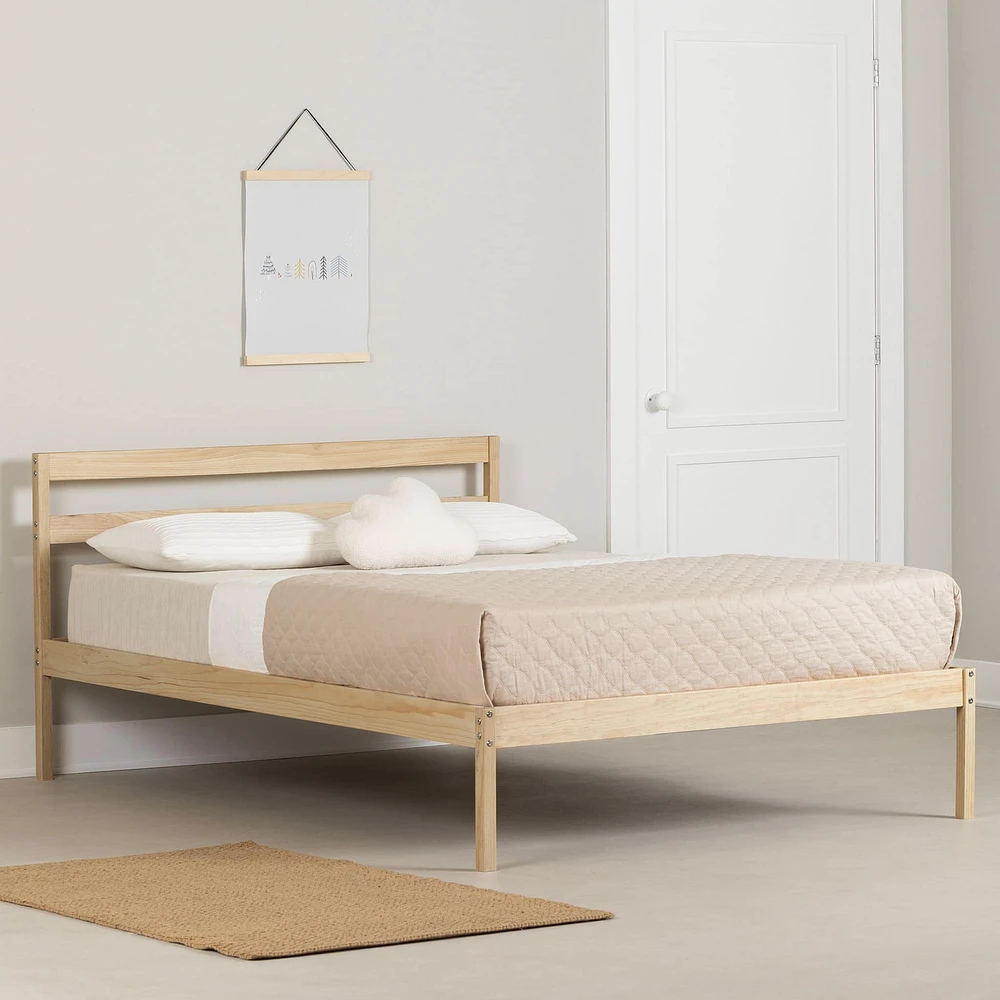 Lit Double en bois - Sweedi Bois naturel
