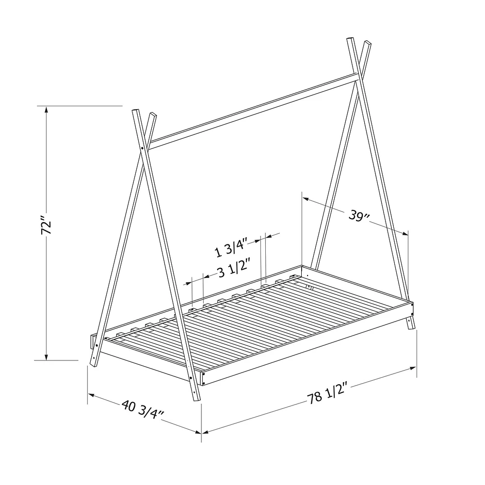 Twin Bed - Sweedi Natural Wood