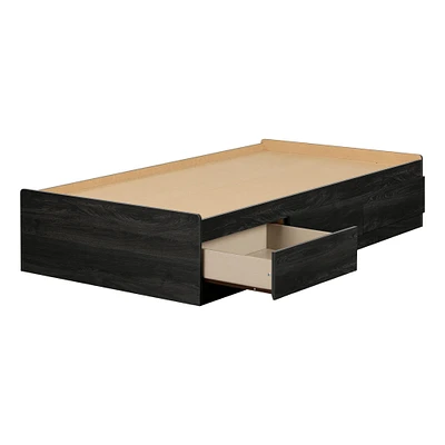 Twin Mates Bed with 3 Drawers - Hourra Gray Oak