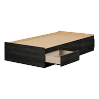 Twin Mates Bed with 3 Drawers - Hourra Gray Oak