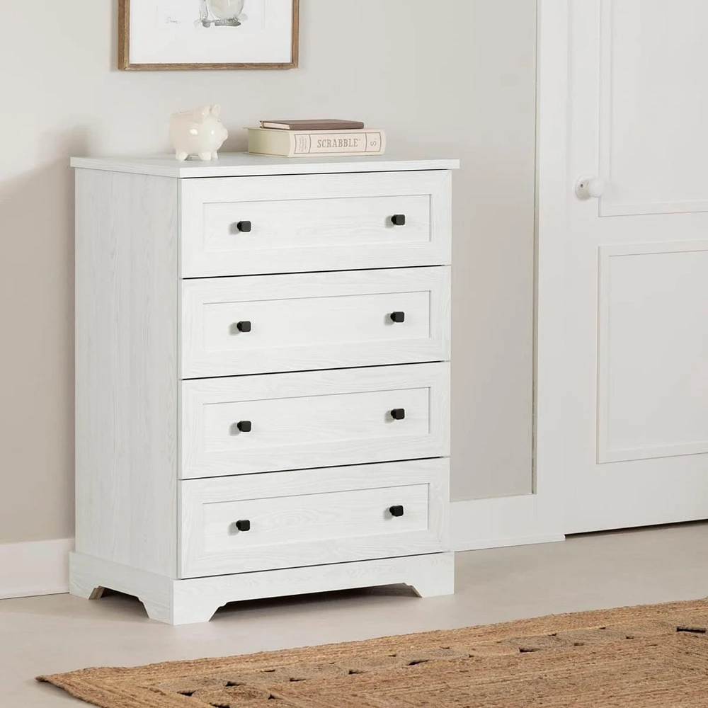 Commode 4 Tiroirs - Hazen Pin blanc
