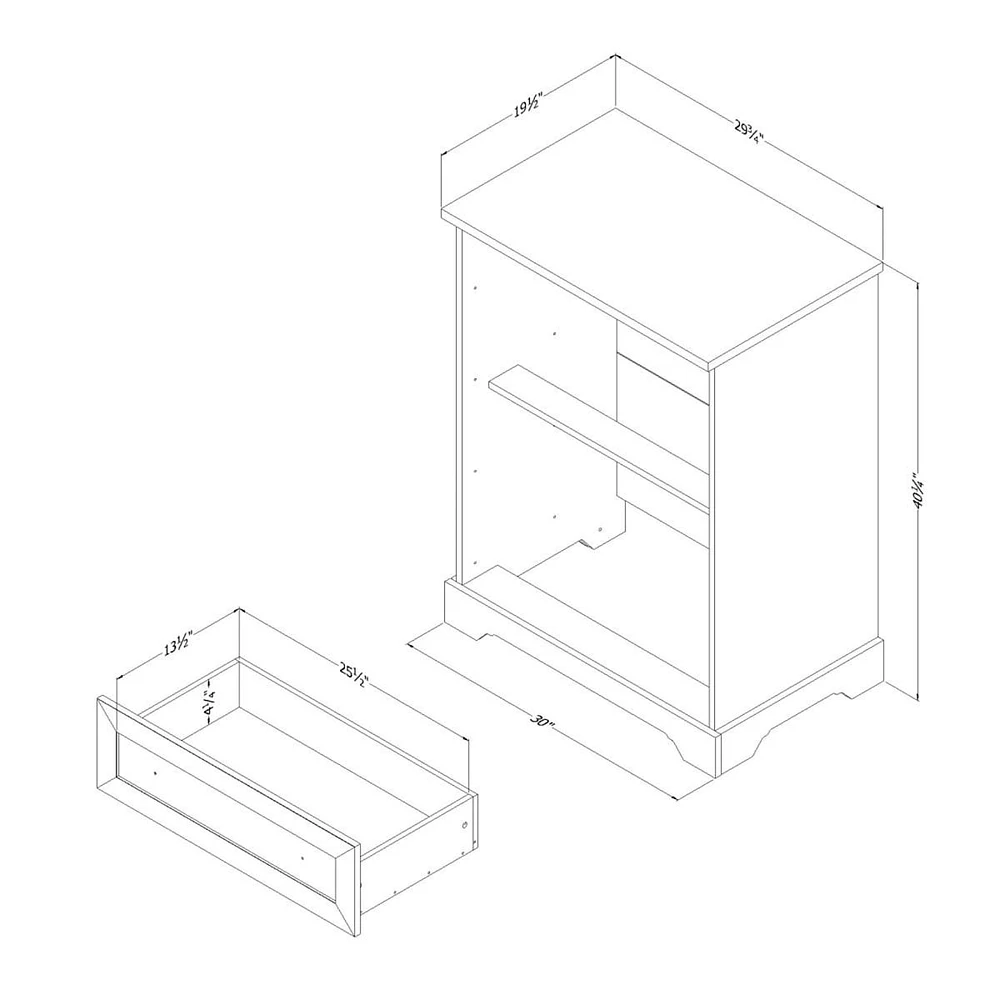 Commode 4 Tiroirs - Hazen Pin blanc