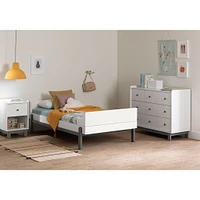 Nightstand - Bebble Soft Gray and White