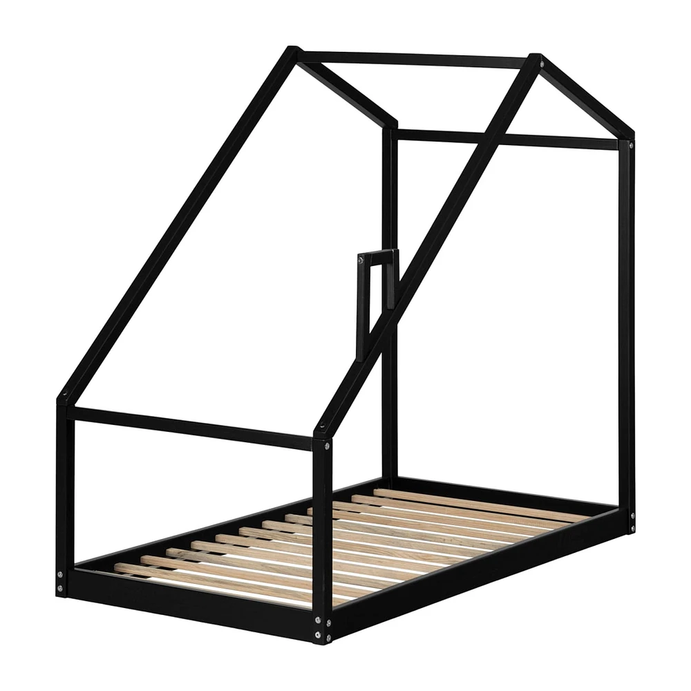Lit Maison avec cheminée pour Bébé - Sweedi Noir