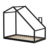 Lit Maison avec cheminée pour Bébé - Sweedi Noir