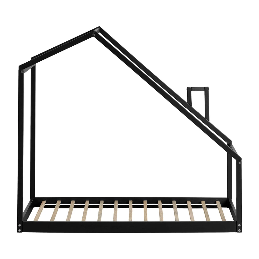 Lit Maison avec cheminée pour Bébé - Sweedi Noir