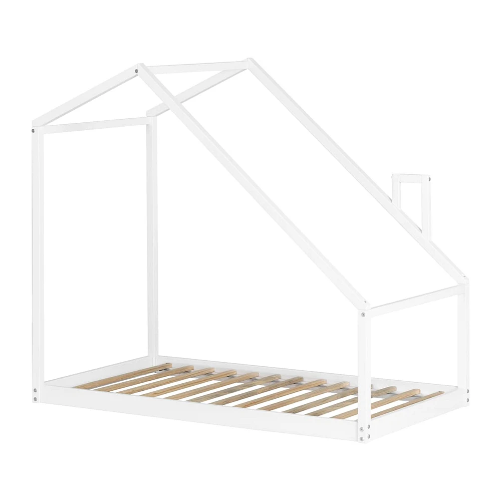 Sweedi - House Bed with Chimney for Baby - White