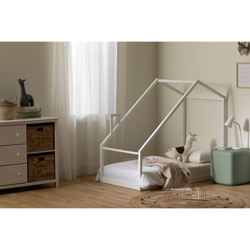 Sweedi - House Bed with Chimney for Baby - White
